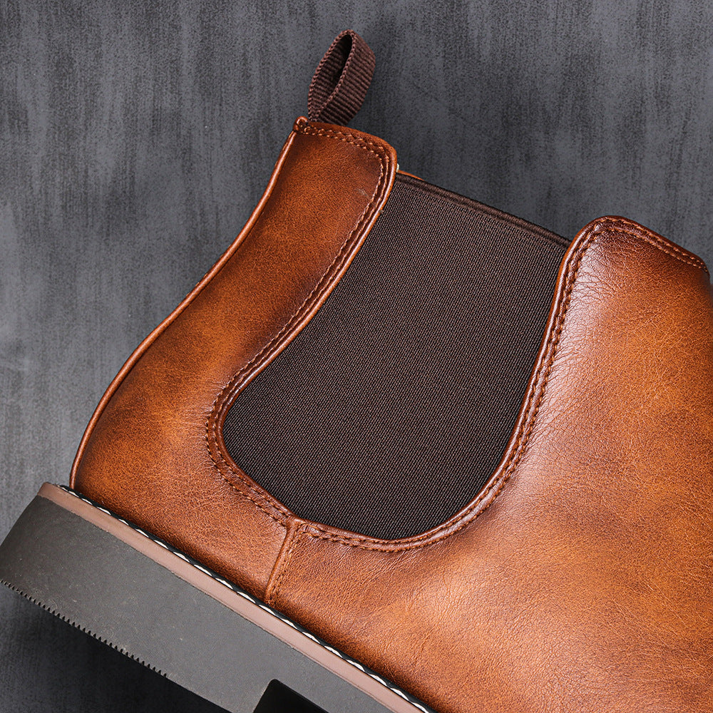 2025 New Luxury Men's Chelsea Boots High Quality Retro Men Work Boots comfortable Business Leather Shoes Brand Men's Ankle Botas