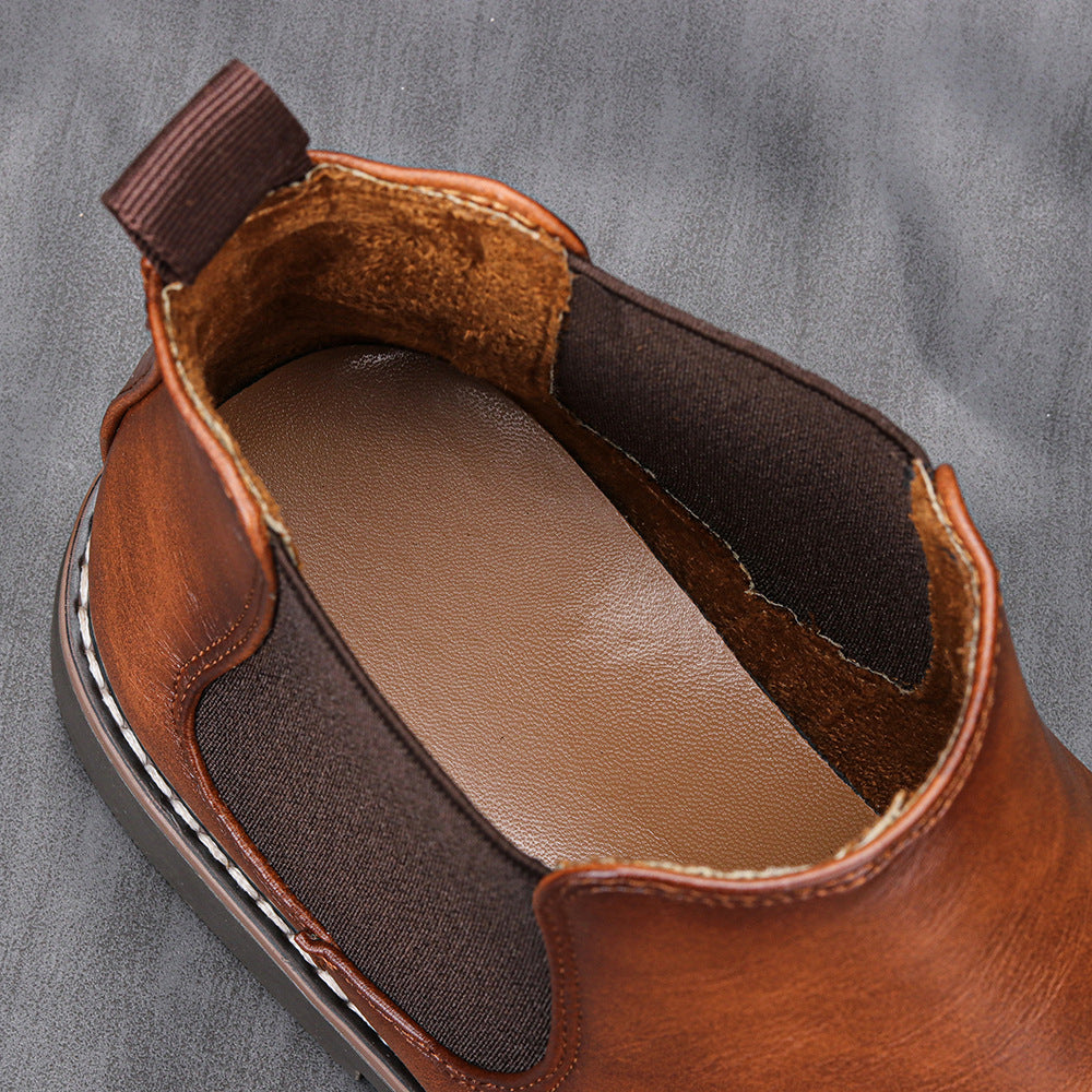 2025 New Luxury Men's Chelsea Boots High Quality Retro Men Work Boots comfortable Business Leather Shoes Brand Men's Ankle Botas