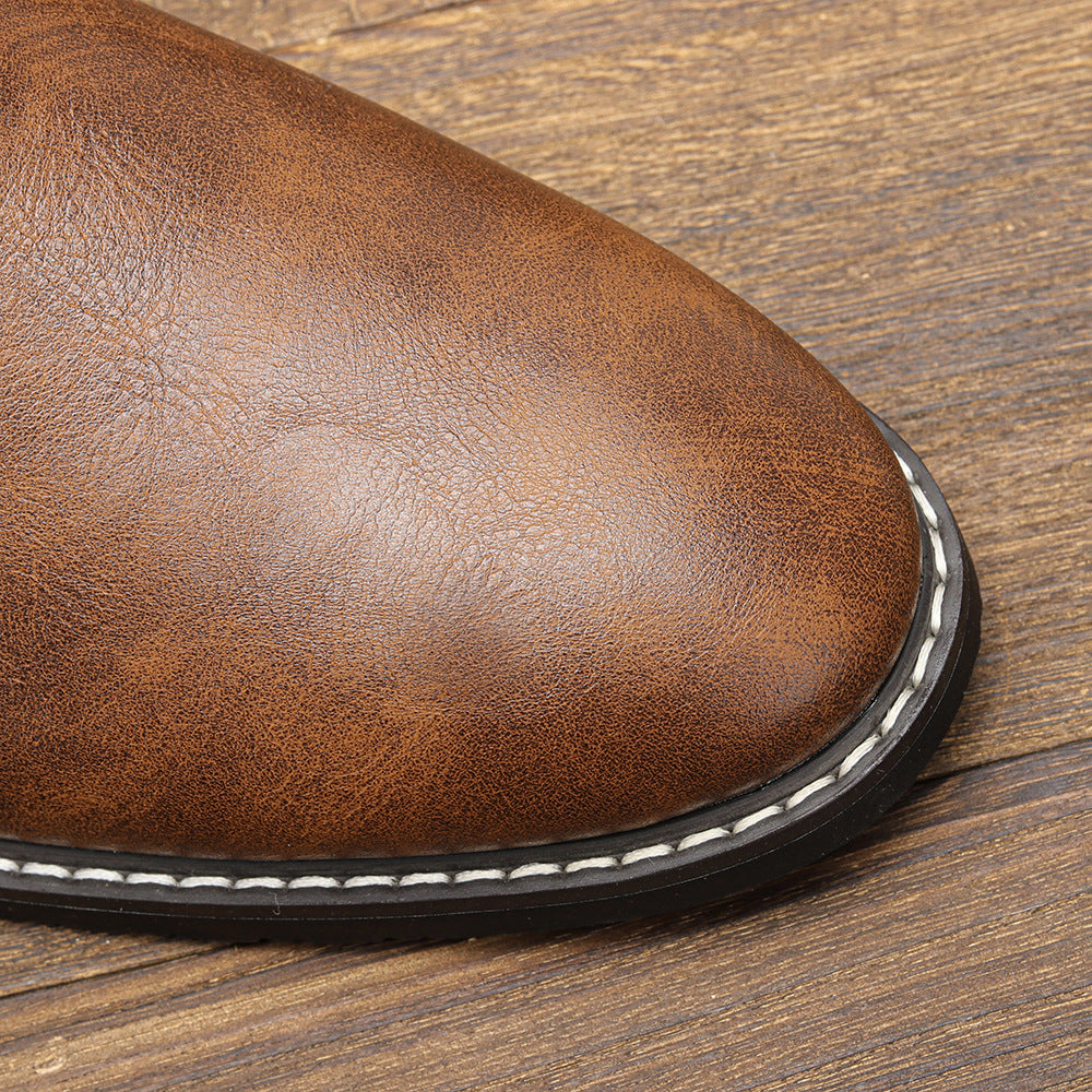 2025 New Luxury Men's Chelsea Boots High Quality Retro Men Work Boots comfortable Business Leather Shoes Brand Men's Ankle Botas
