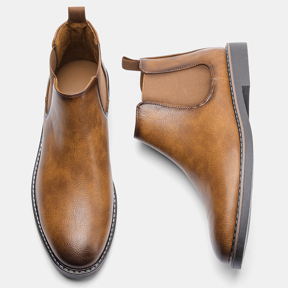 2025 New Luxury Men's Chelsea Boots High Quality Retro Men Work Boots comfortable Business Leather Shoes Brand Men's Ankle Botas
