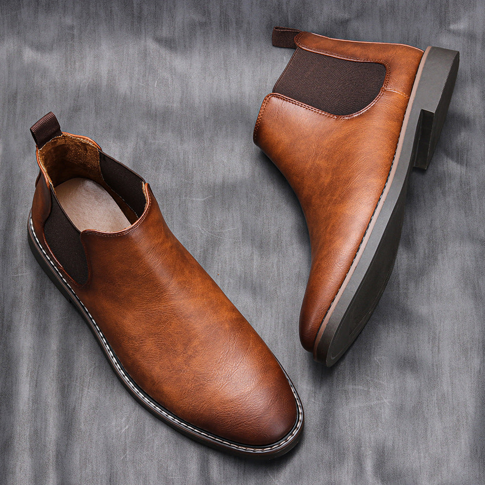 2025 New Luxury Men's Chelsea Boots High Quality Retro Men Work Boots comfortable Business Leather Shoes Brand Men's Ankle Botas