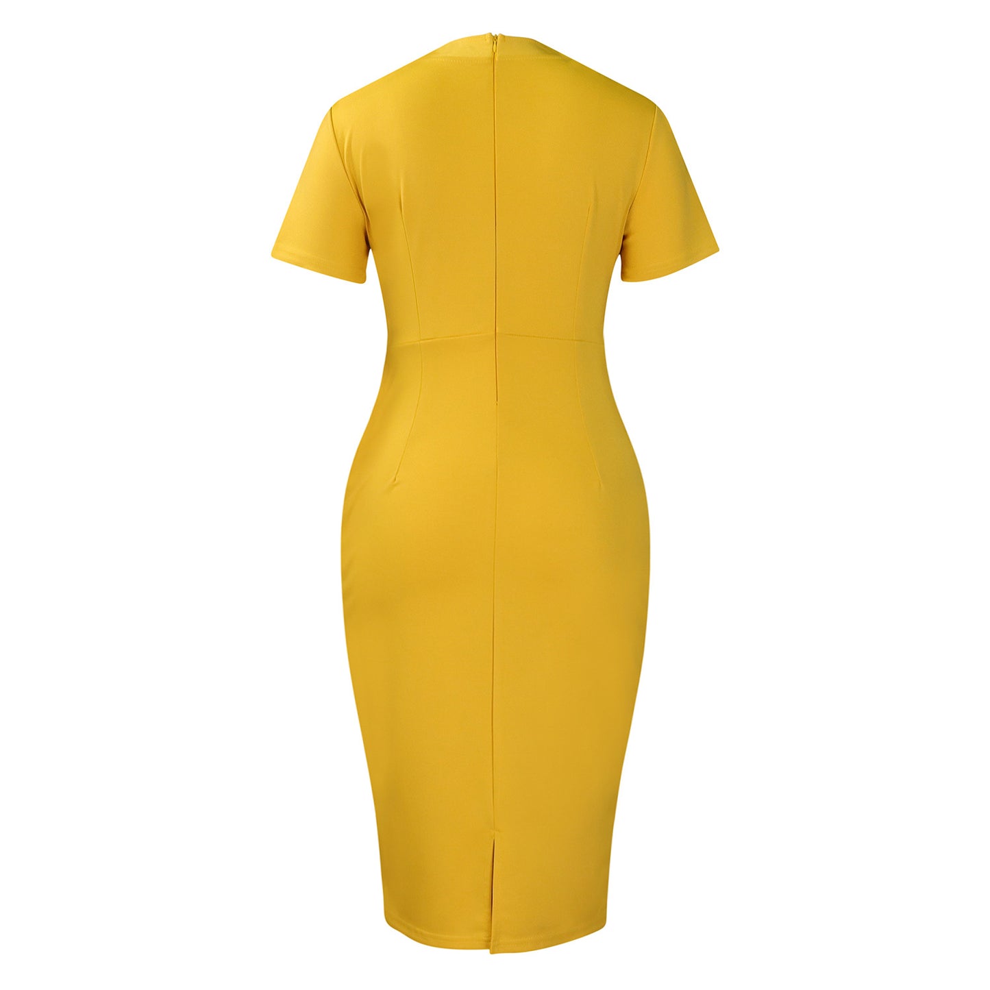 D515 Cross-border Women's Clothing Amazon Fashion Temperament OL Tongle Pencil Short-sleeved Half-high Neck Hip Foreign Trade dress
