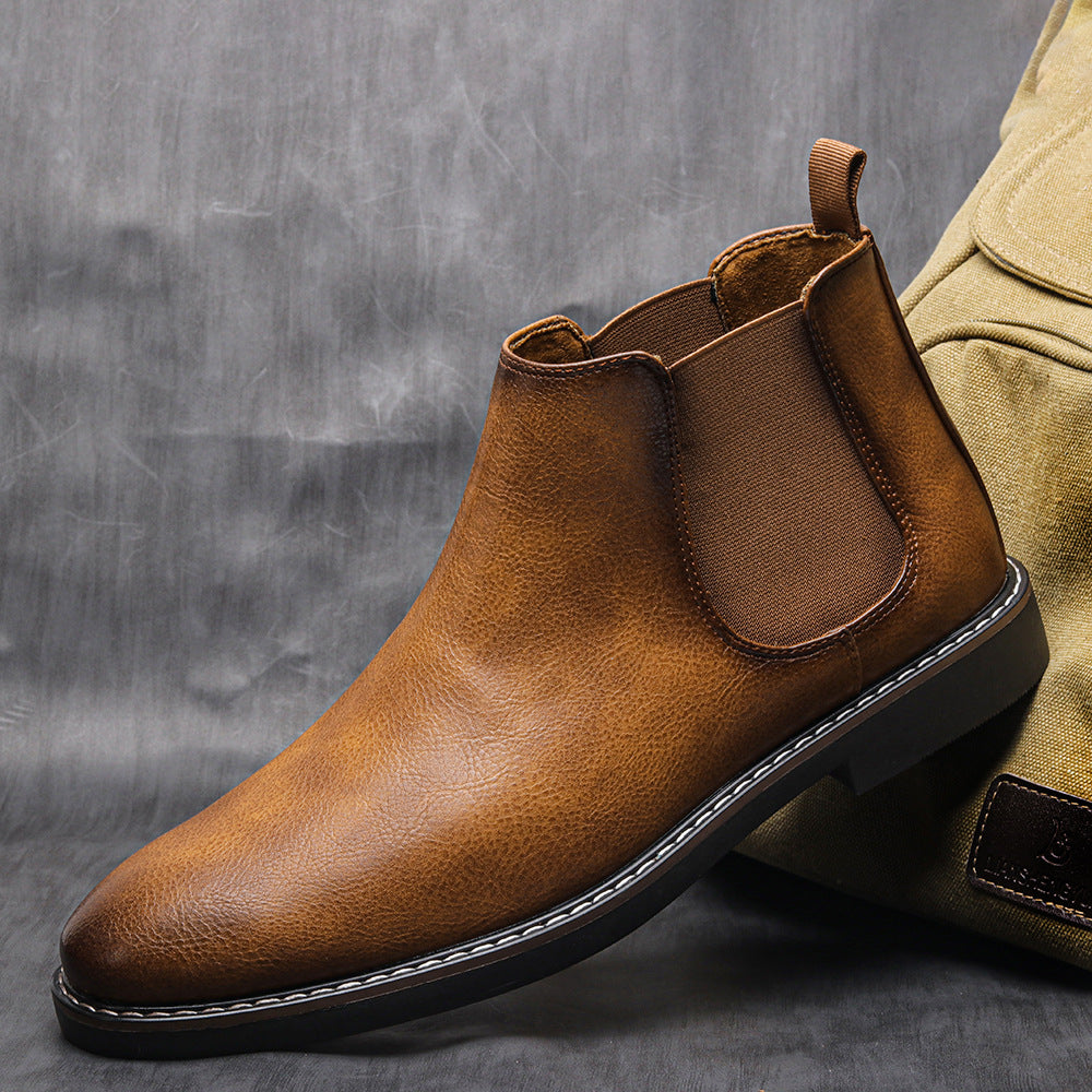 2025 New Luxury Men's Chelsea Boots High Quality Retro Men Work Boots comfortable Business Leather Shoes Brand Men's Ankle Botas