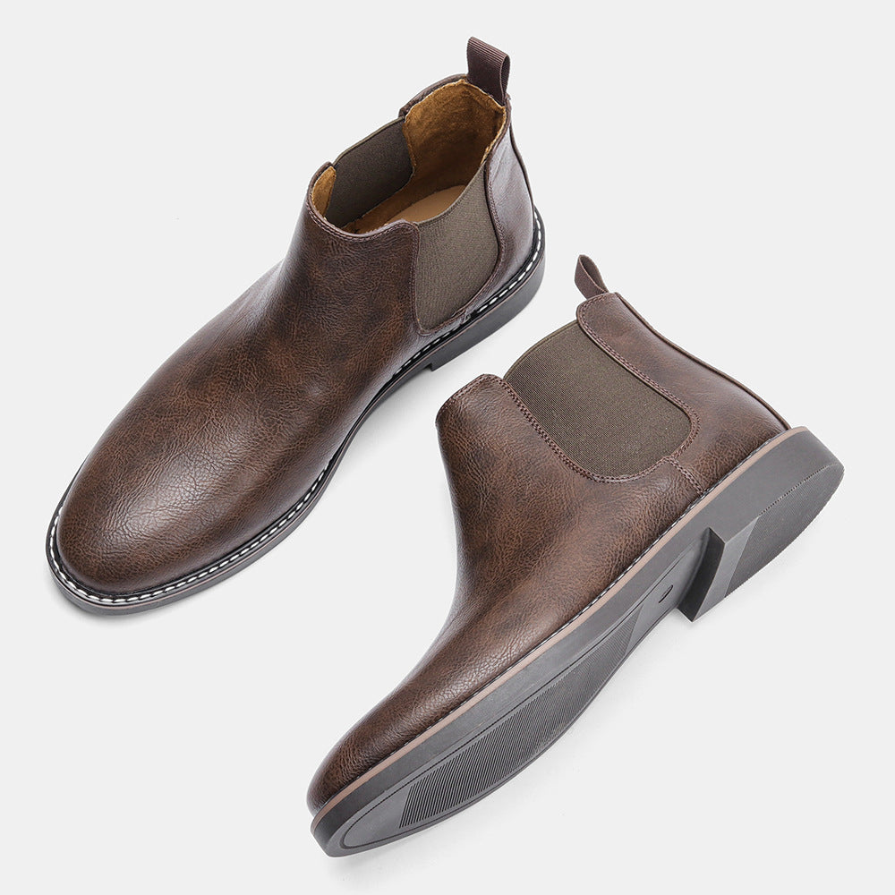 2025 New Luxury Men's Chelsea Boots High Quality Retro Men Work Boots comfortable Business Leather Shoes Brand Men's Ankle Botas