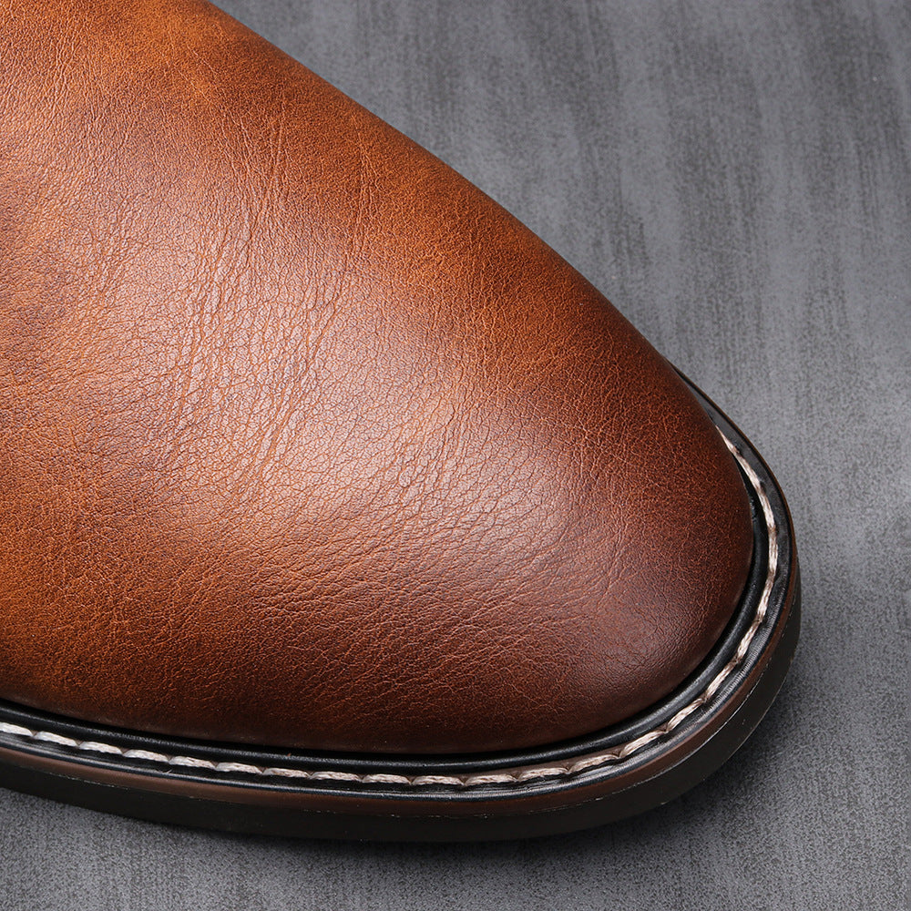 2025 New Luxury Men's Chelsea Boots High Quality Retro Men Work Boots comfortable Business Leather Shoes Brand Men's Ankle Botas