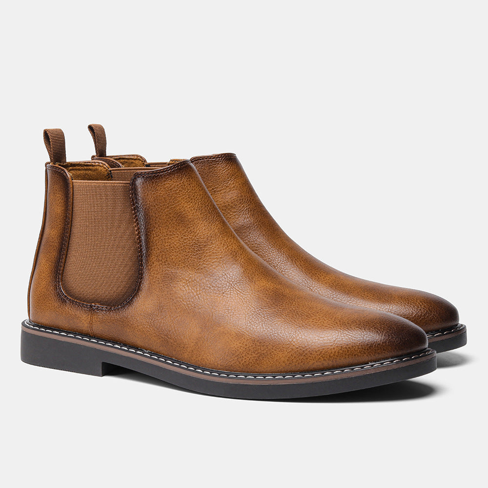 2025 New Luxury Men's Chelsea Boots High Quality Retro Men Work Boots comfortable Business Leather Shoes Brand Men's Ankle Botas