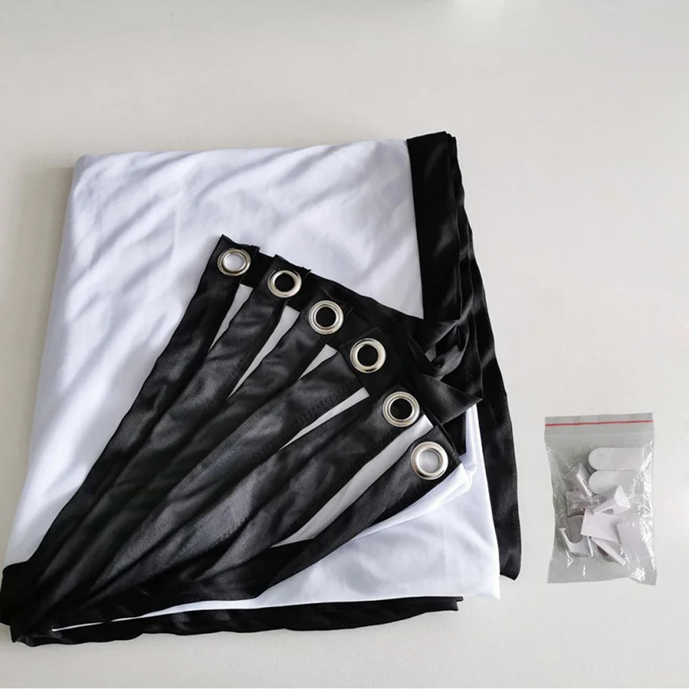 Simple Projector Curtain Home Set Theater Office 16:9 HD Display Projection Screen for Household Bedroom Accessories