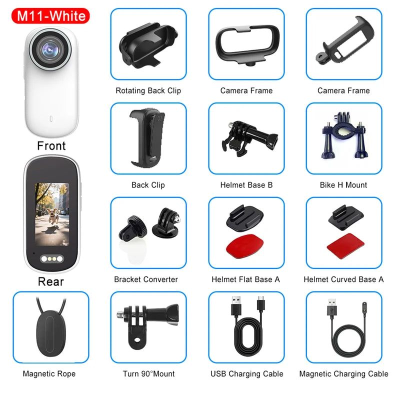 WiFi 4K Mini Thumb Camera Bodycam Action Bike Cam Motorcycle Sport Cam Body Action Sports DV Camcorder 30M Waterproof Optional