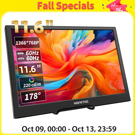 HGFRTEE 11.6inch Portable Monitor Gaming Extended Monitor HDMI-Compatible Laptop second screen For Switch/PS4/Raspberry Pi