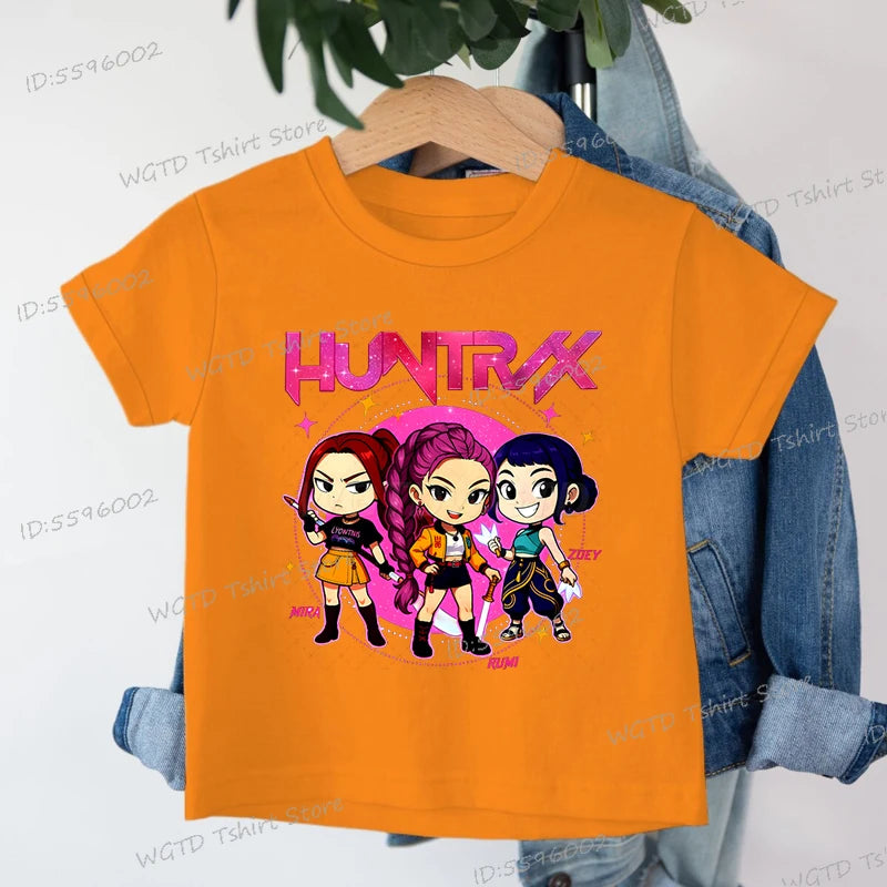 Fashion Casual Kids T-shirt Hot Movie Print Girls Tee Top Funny Cute Gift for Fans Cotton Tshirt Cartoon Children's Clothing