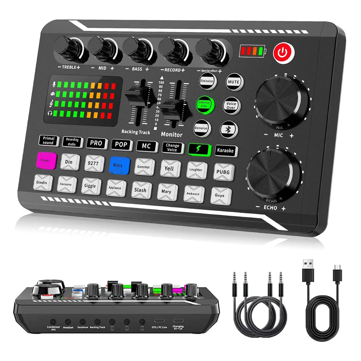 Live Podcast Equipment Set, with BM800 studio microphone, audio mixer supports a variety of sound effects, for PC,live broadcast