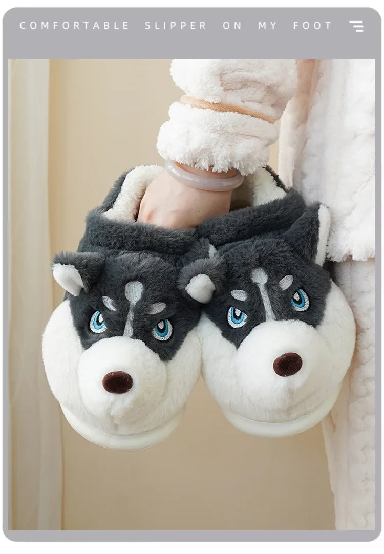 Men's Cotton Slippers Autumn Winter Indoor Home Thick Bottom Cold Resistant Cute Outer Wear Plush Warm Coldproof Cotton Slippers
