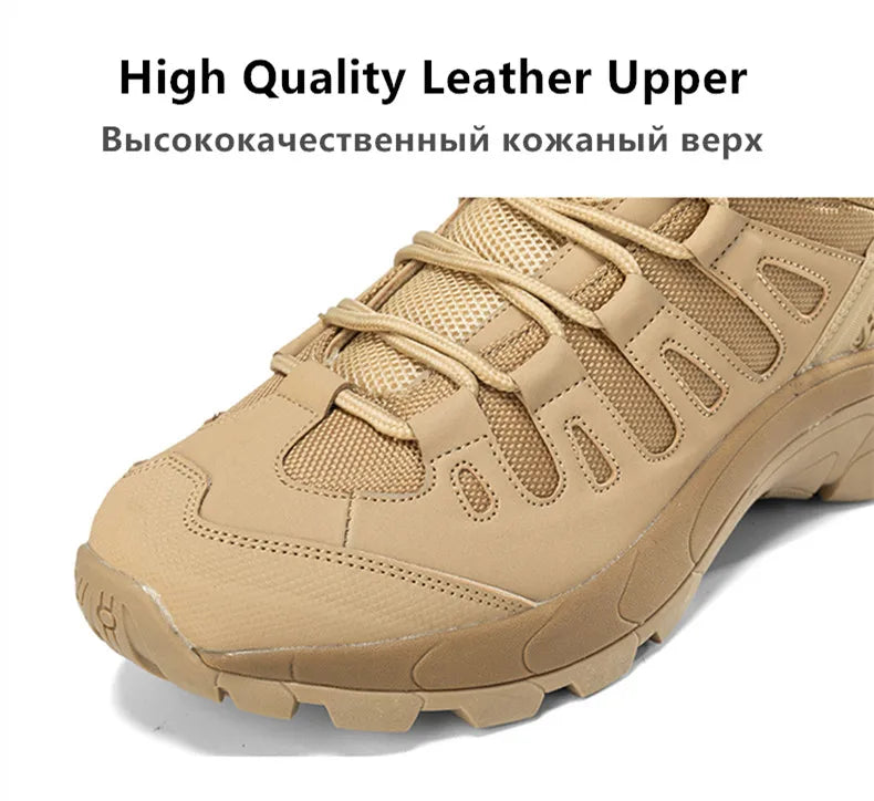 Winter Anti-slip Mens Boots Outdoor Leather Hiking Boots Breathable Men Desert Boots Comfortable Ankle Boots Men Work Shoes
