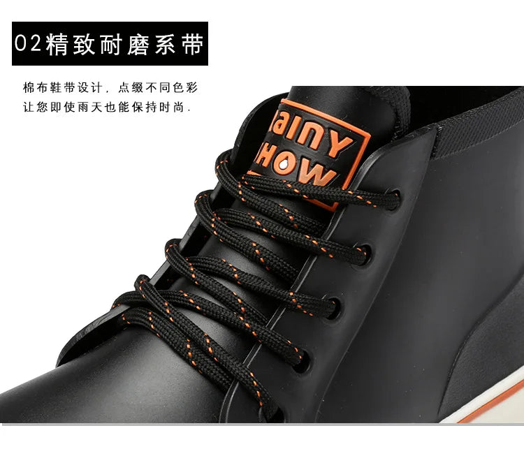 2022Rain Boots and Ankle Boots Men's Rubber Thick-soled Rain Boots Fashion Urban Waterproof Non-slip Rain Boots Women Rain Boots