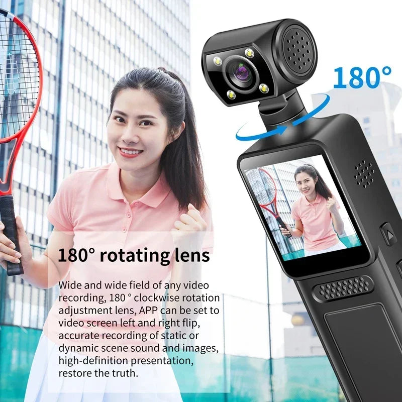 Xiaomi 8K HD Handheld Pocket Camera 180 ° Rotating Mini Portable Camera Wearable Night Vision Outdoor Sports Camera 2025 New