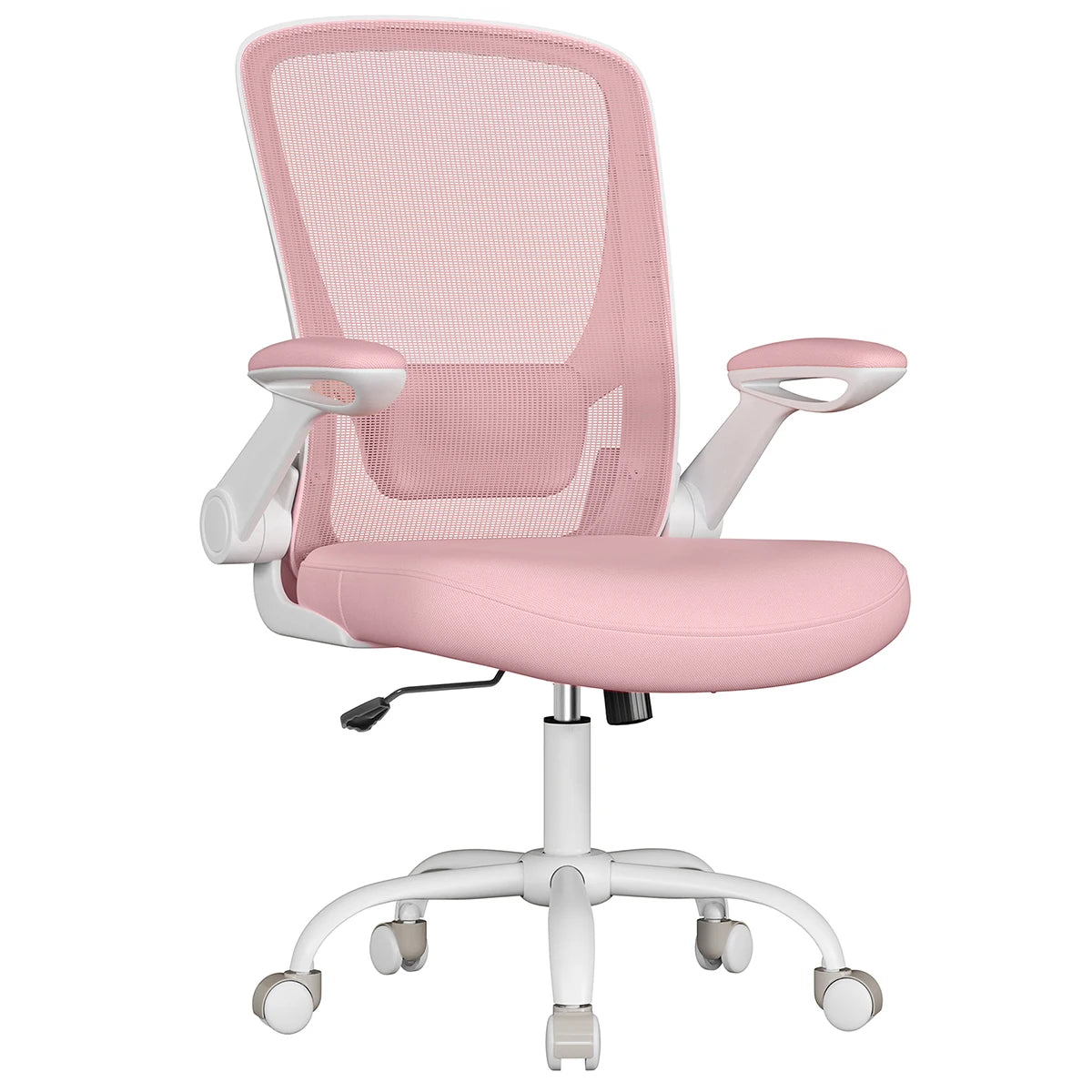 SONGMICS Office Chair, Mesh Desk Chair, Ergonomic Computer Chair, Lumbar Support, Rocking, Seat Width 53 cm, Flip-Up Armrests