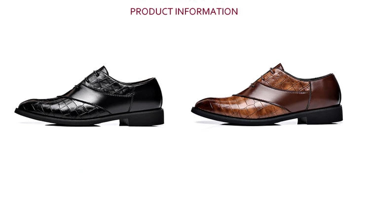 Designer Men's Dress Shoes Luxury Retro Oxford Shoes for Men Pointed Toe Lace-up Business Flats Brogue Wedding Party Shoes Male