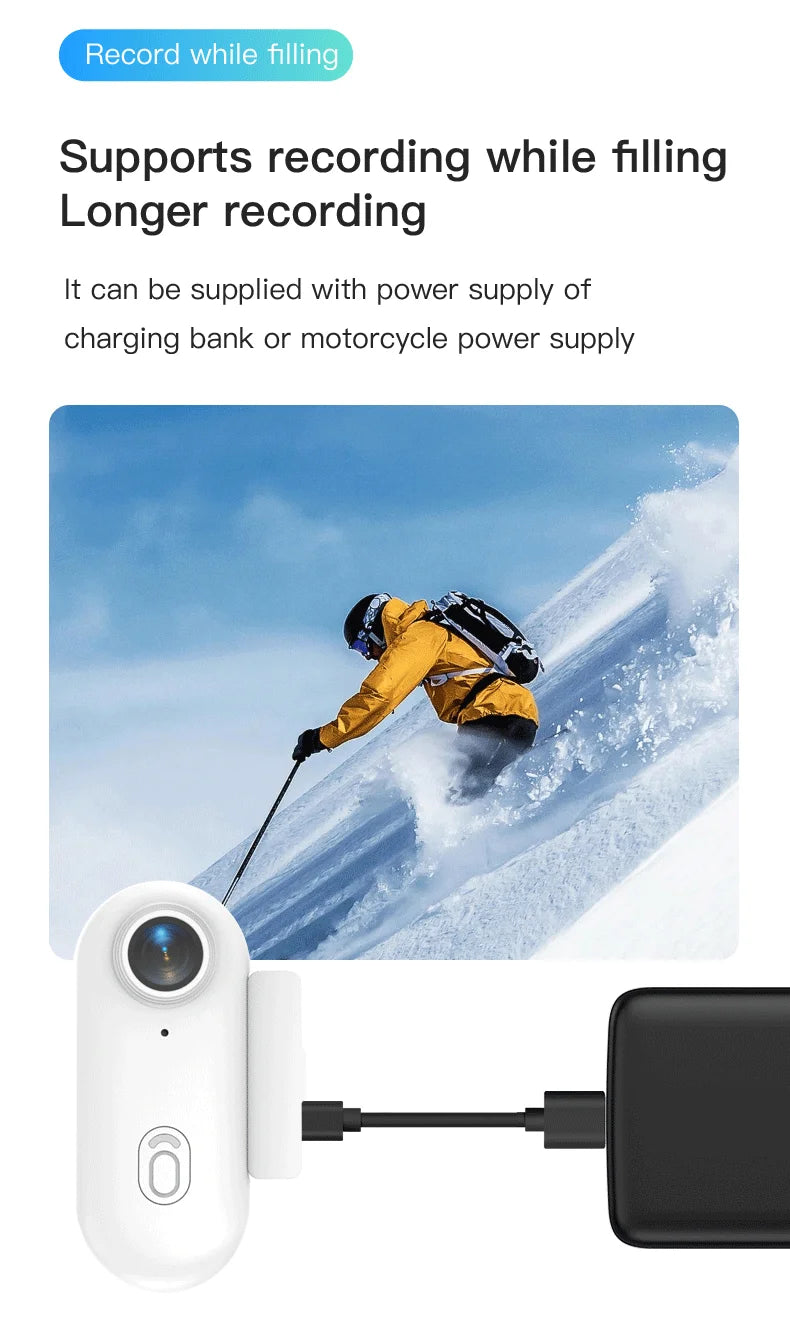 Pocket POV 4K Camera 1080P Mini WiFi Wireless Bodycam Magnetic Mount Vlog Video Recorder Action Motorcycle Helmet Sports Cam