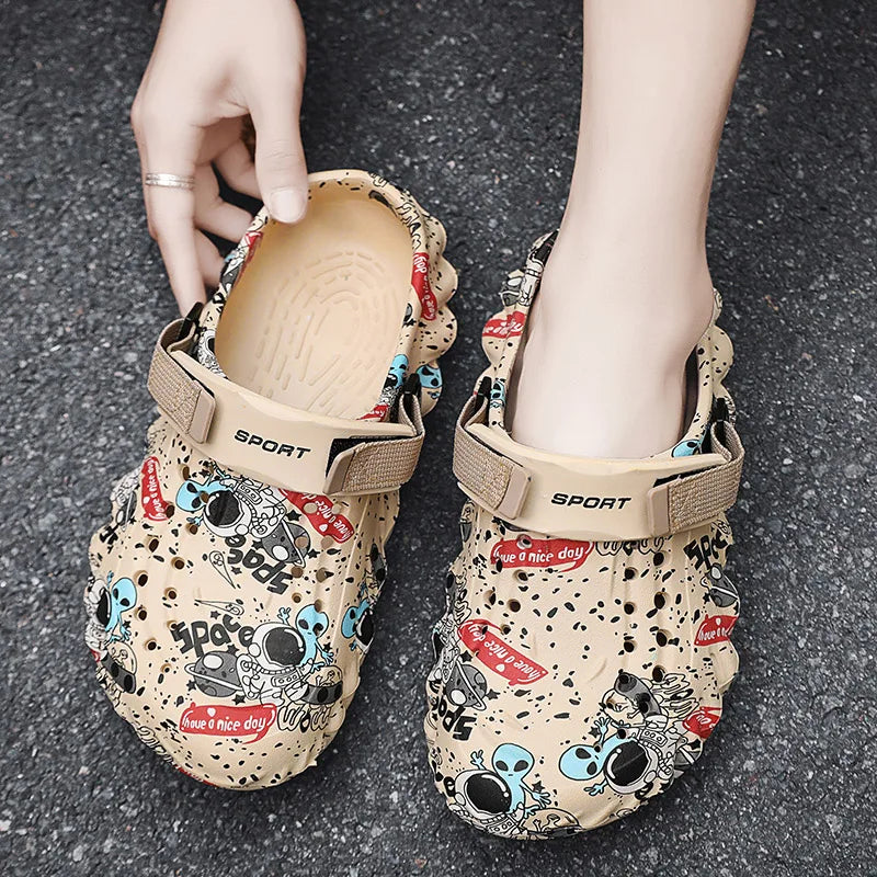 Men's breathable casual sandals summer new soft-sole non-slip comfort outdoor beach shoes fashion youth dual-use sports slippers