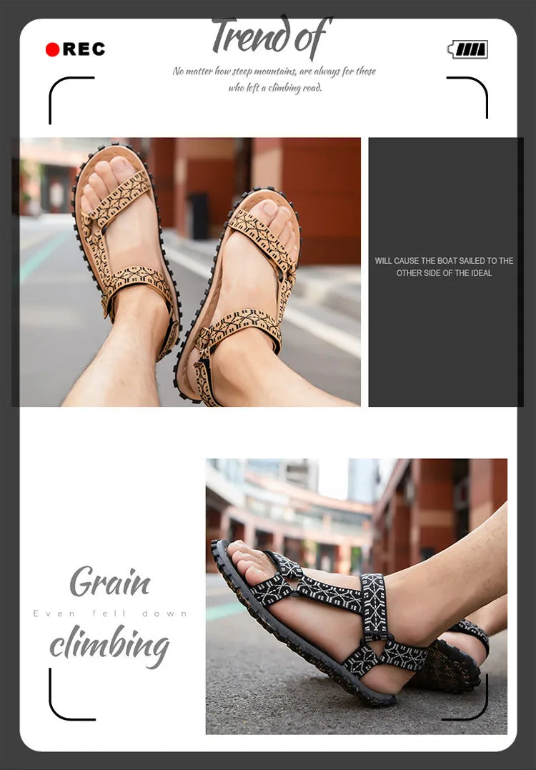 Men Fashion Sandals Simple Casual Summer Shoes Comfortable Sneakers Outdoor Beach Vacation Sandals Male Water Shoes