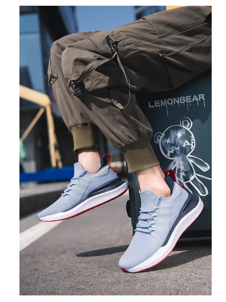 New Men's Fashion Lightweight Casual Shoes Flying Weave Breathable Running Shoes