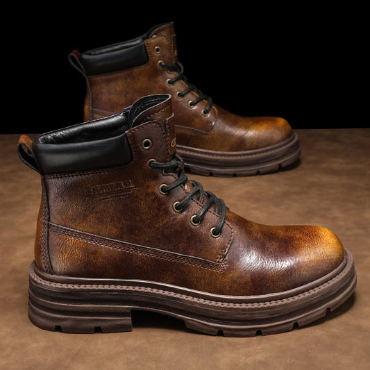 SMVP British casual shoes, high-top leather shoes, man shoes