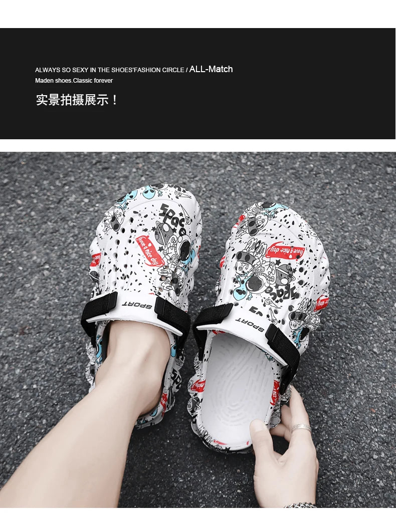 Men's breathable casual sandals summer new soft-sole non-slip comfort outdoor beach shoes fashion youth dual-use sports slippers