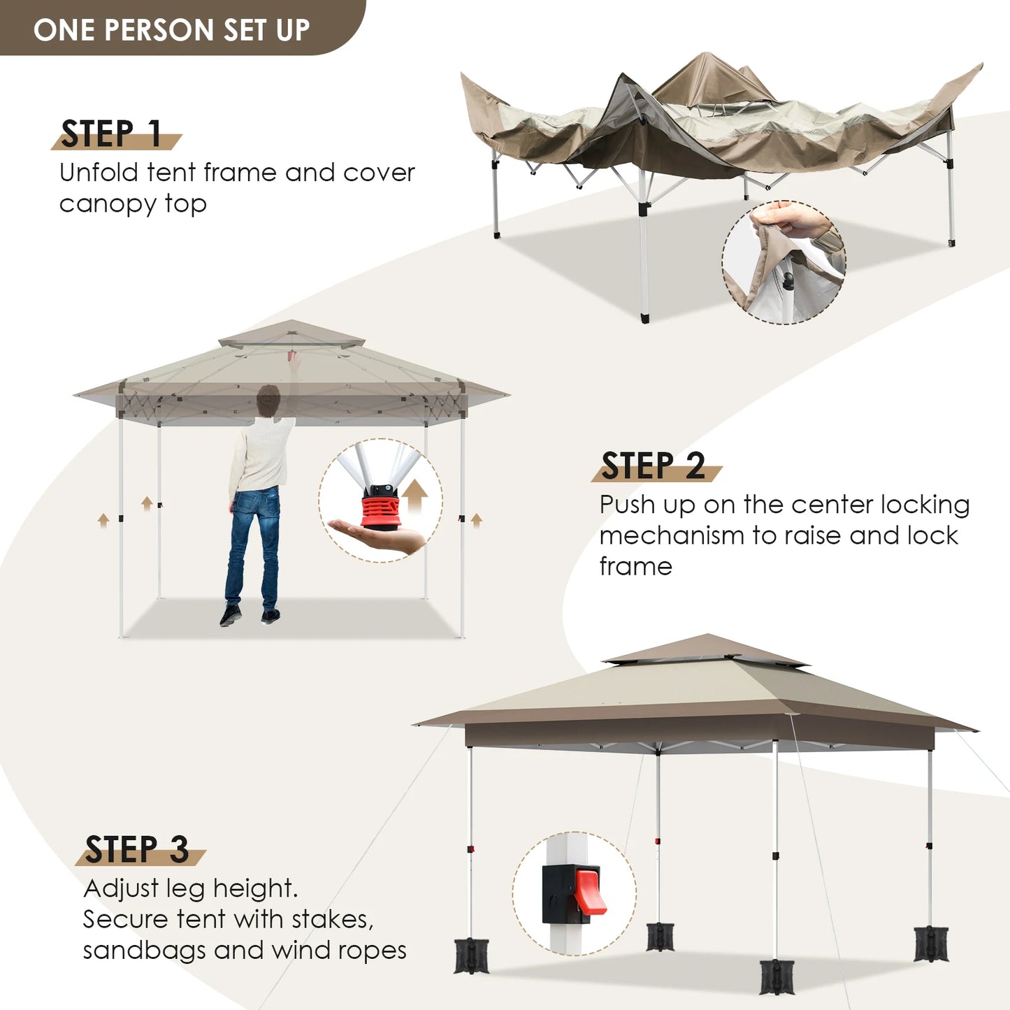 3.6x3.6m Garden Gazebo Pop Up Folding Tent Party Wedding Camping Shade Waterproof