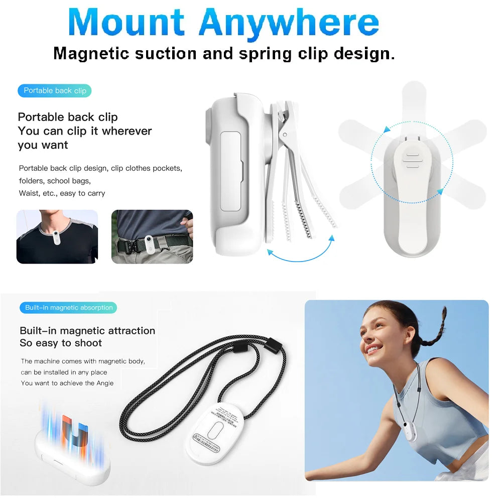 Pocket POV 4K Camera 1080P Mini WiFi Wireless Bodycam Magnetic Mount Vlog Video Recorder Action Motorcycle Helmet Sports Cam