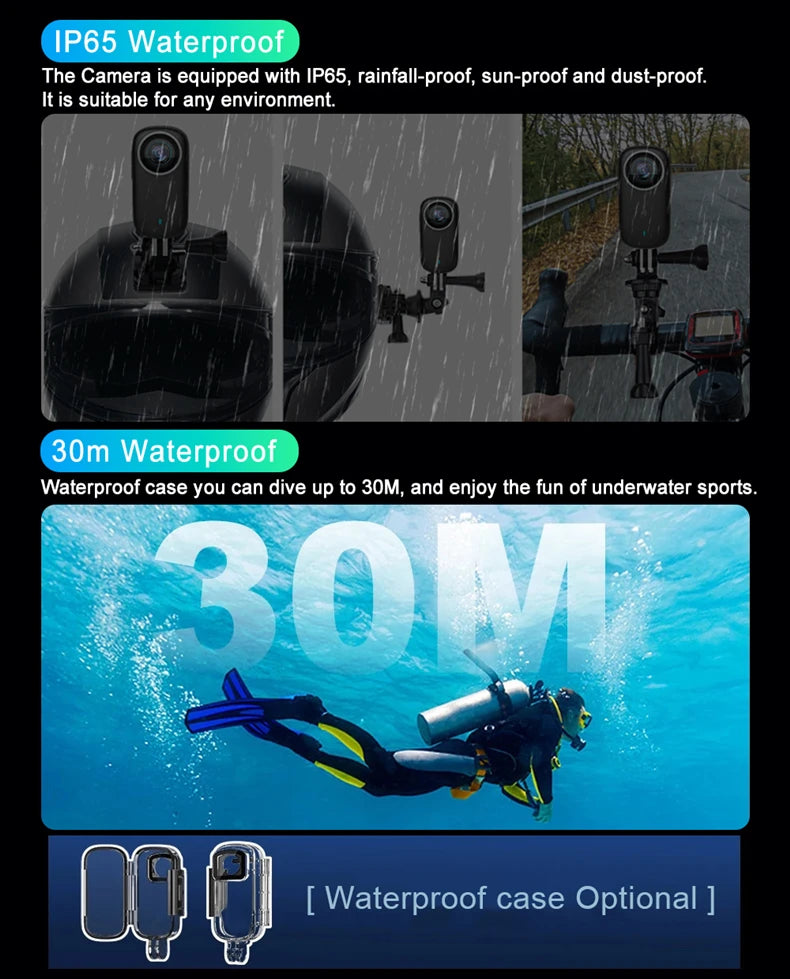 WiFi 4K Mini Thumb Camera Bodycam Action Bike Cam Motorcycle Sport Cam Body Action Sports DV Camcorder 30M Waterproof Optional