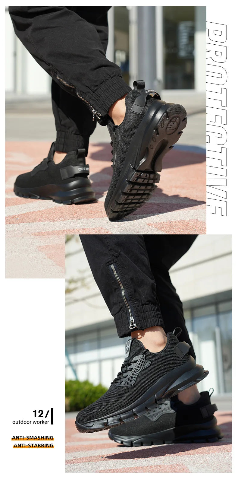 2025 Lightweight Men Safety Shoes Steel Toe Cap work Sneakers Men Protective Shoes Anti-smash Anti-puncture Indestructible Shoes