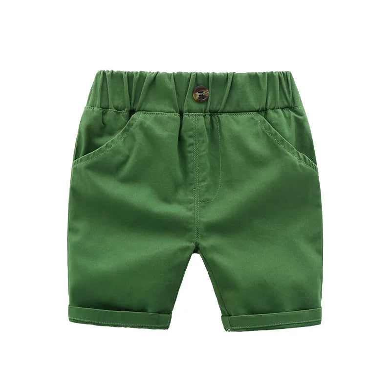 Children Fashion Shorts Spring Kids Handsome Cotton Shorts Boys Comfortable Casual Solid Color Middle Pants