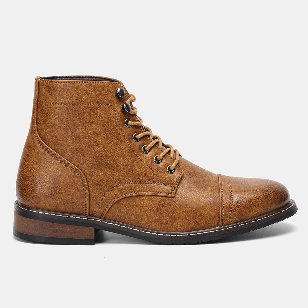 Comfortable Spring Leather Ankle Boots for Men 2025 fashion Men Boots