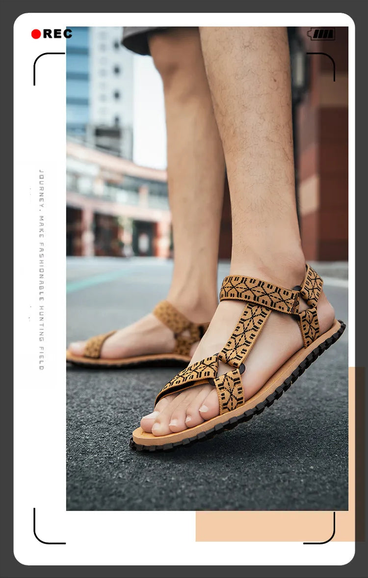 Men Fashion Sandals Simple Casual Summer Shoes Comfortable Sneakers Outdoor Beach Vacation Sandals Male Water Shoes