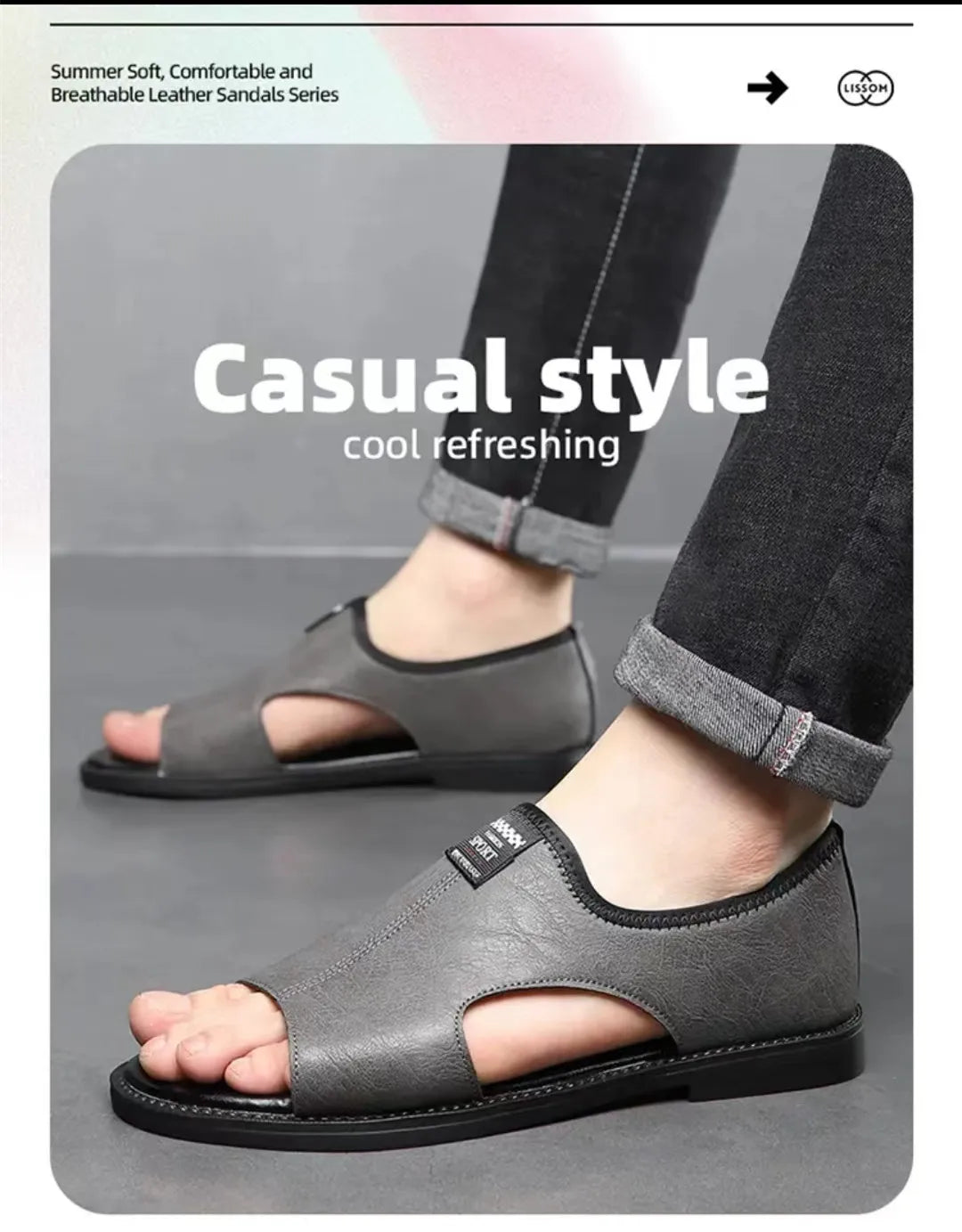Summer Men's Breathable Slip-Ons Soft Sole Outdoor Fashionable Romans Versatile Casual Shoes Rubber Sole China Made