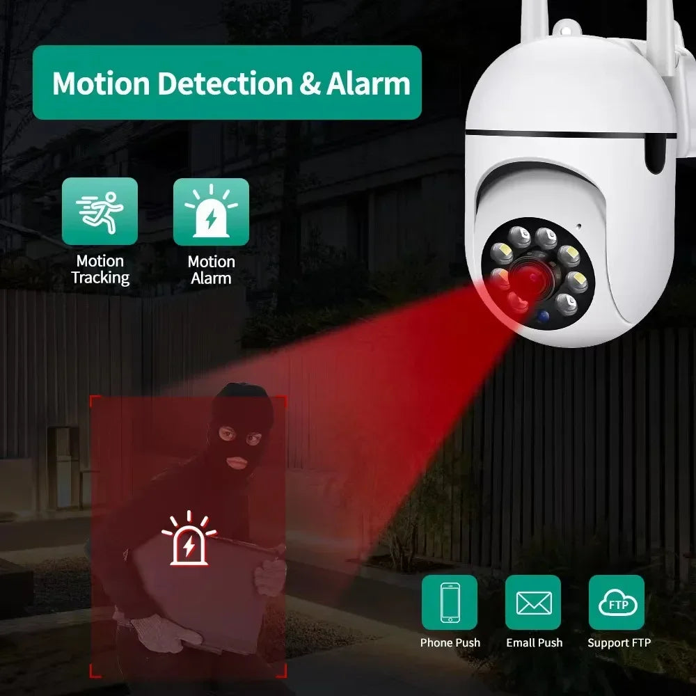 8MP Wifi Surveillance Camera PTZ Wireless IP Camera 8X Zoom AI Human Tracking Two-way Audio Color Night Vision Security Cam CCTV