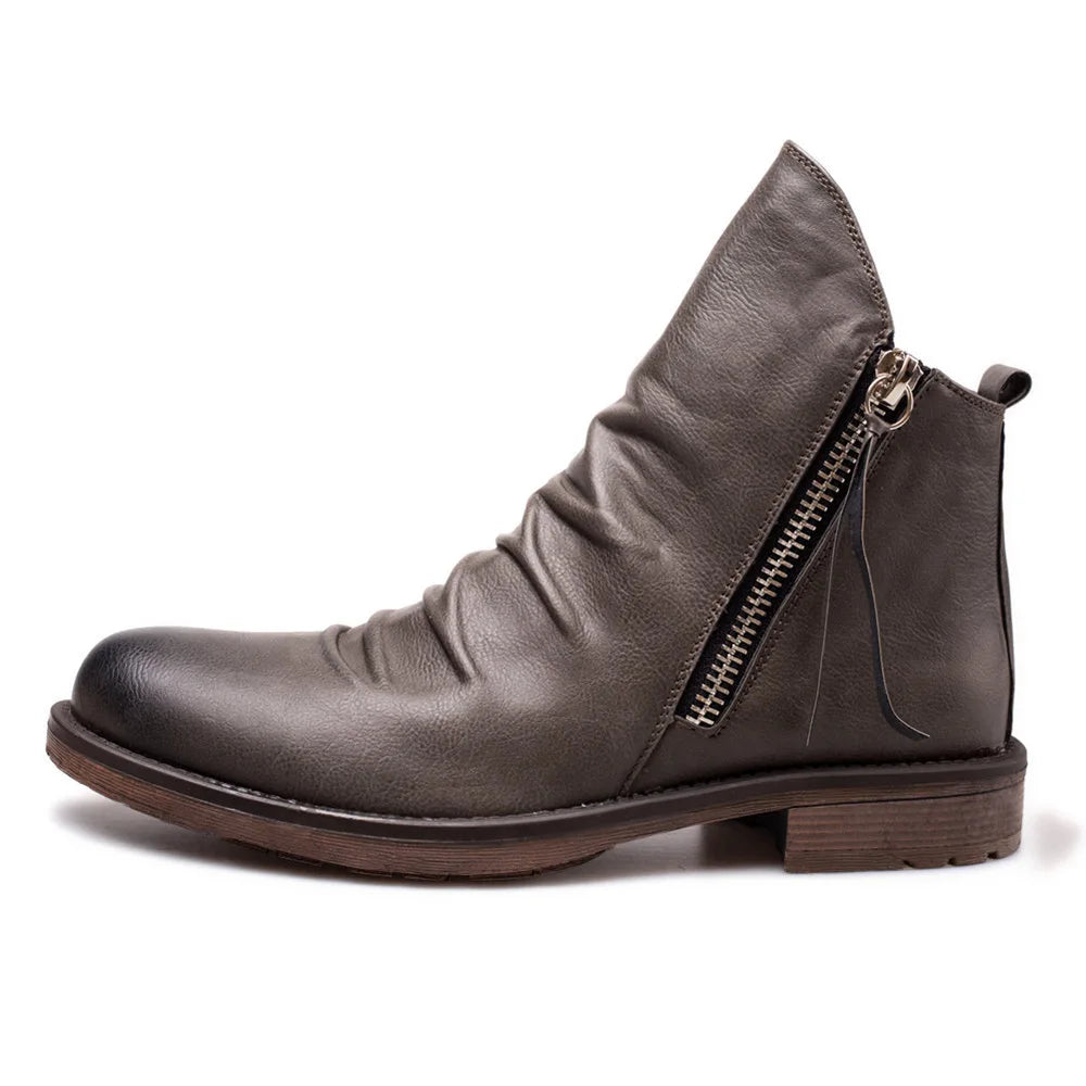 2022 Boots for Men Comfortable Retro Ankle Boots Non-Slip Leather Men's Shoes Cowboy Boots Mens Shoes Sneakers