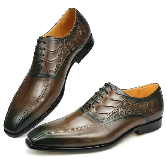 High Quality Genuine Leather Shoe Men Fashion Shoes Oxford Shoes Luxury Men Lace Up Formal Party Business Dress Banquet Shoes