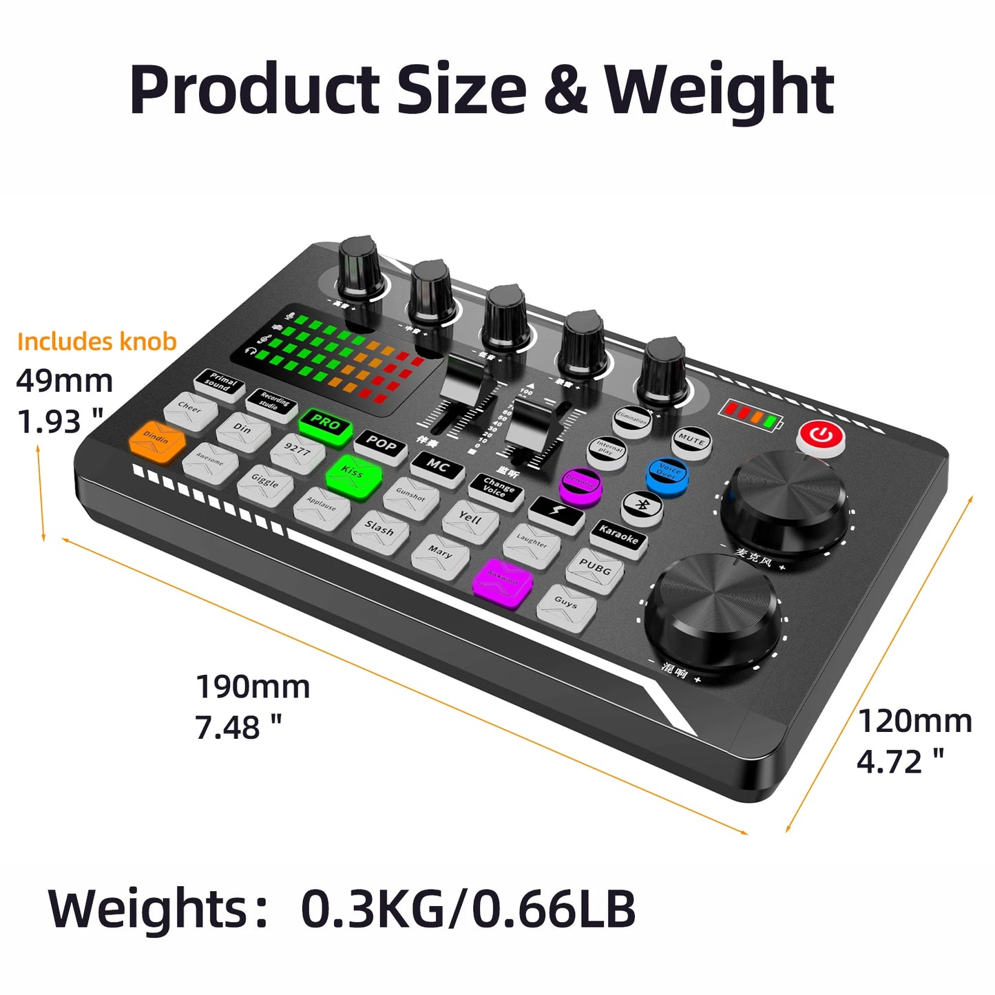 DJ Equipment Microphone Sound Card Console Studio Sound Card Kit Cable Phone Mixing Computer Live Voice Mixer F998 Sound Card