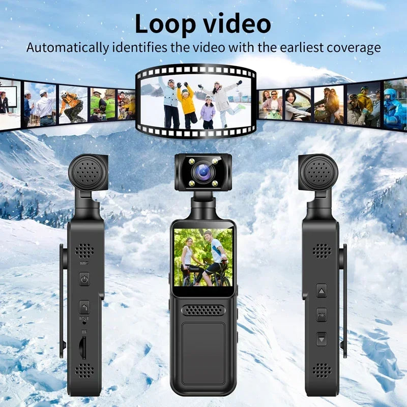 Xiaomi 8K HD Handheld Pocket Camera 180 ° Rotating Mini Portable Camera Wearable Night Vision Outdoor Sports Camera 2025 New