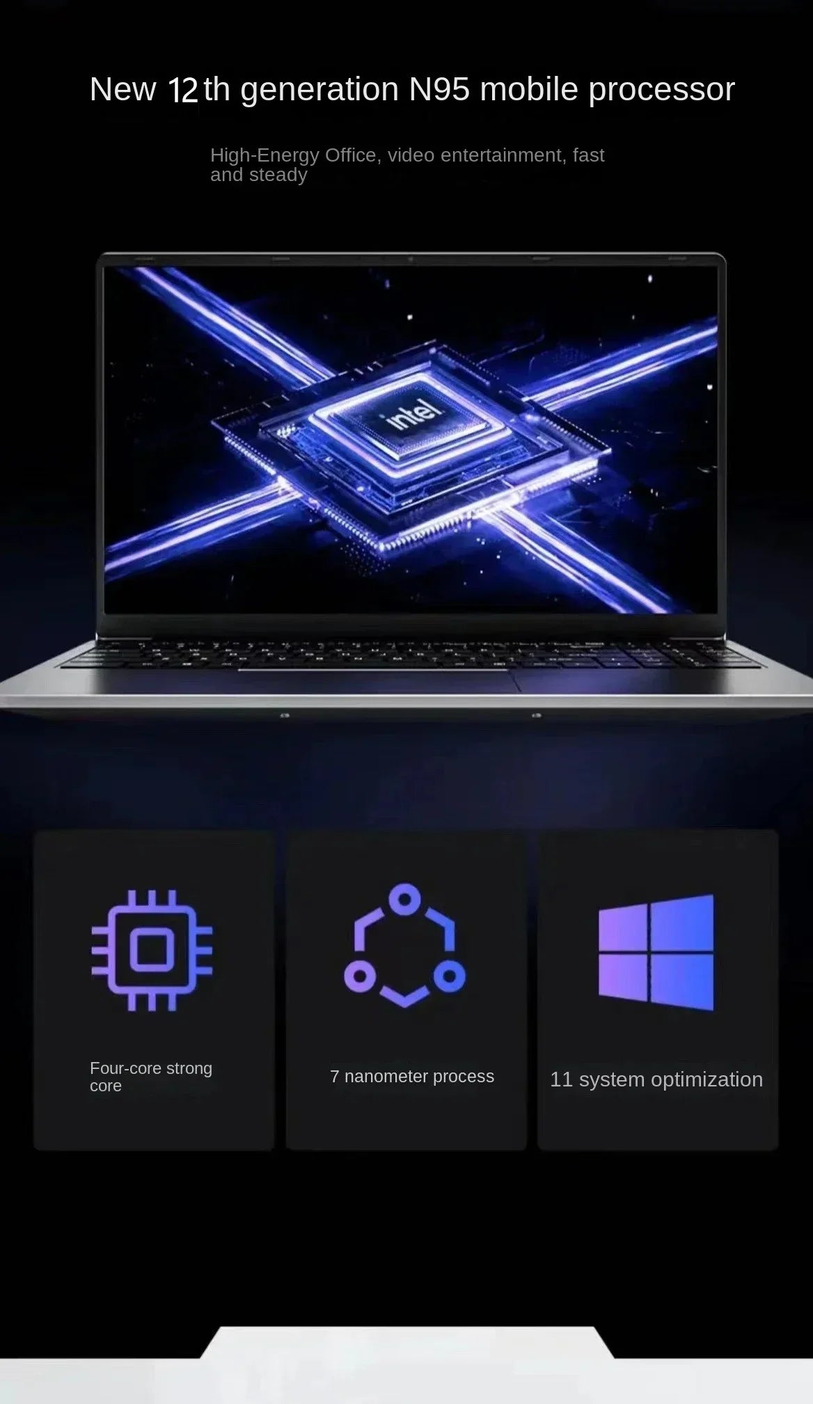 15.6'' Ultra-Thin Gaming Laptop Intel 12th N95 32GB RAM NVMe PCIE SSD GTX 1060 6G Cooler Design IPS Windows 11 Pro 24h Shipping