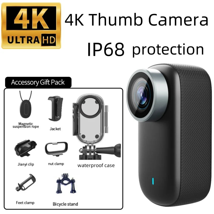 4K Thumb Camera IP68 Waterproof And Dustproof for Outdoor Cycling Outdoor Riding Camera