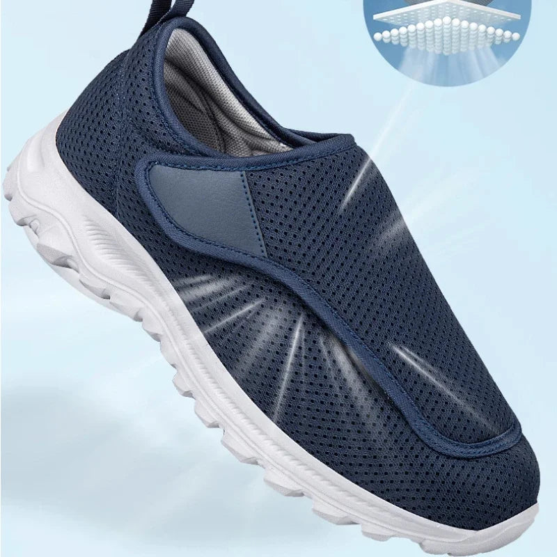 XIHAHA Couple Sneaker Extra Wide Men Women Diabetic Shoes Adjustable Walking Shoe for Elderly Orthopedics Wide Feet Swollen