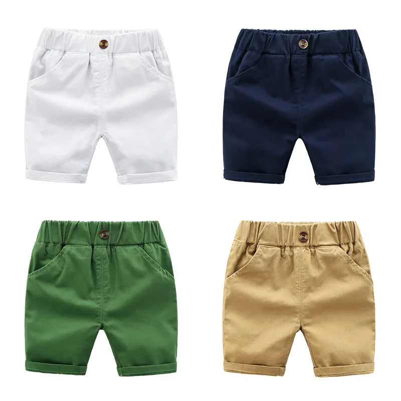 Children Fashion Shorts Spring Kids Handsome Cotton Shorts Boys Comfortable Casual Solid Color Middle Pants
