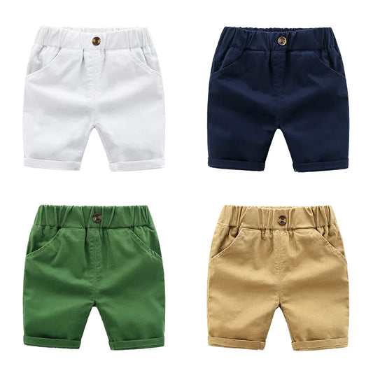 Children Fashion Shorts Spring Kids Handsome Cotton Shorts Boys Comfortable Casual Solid Color Middle Pants