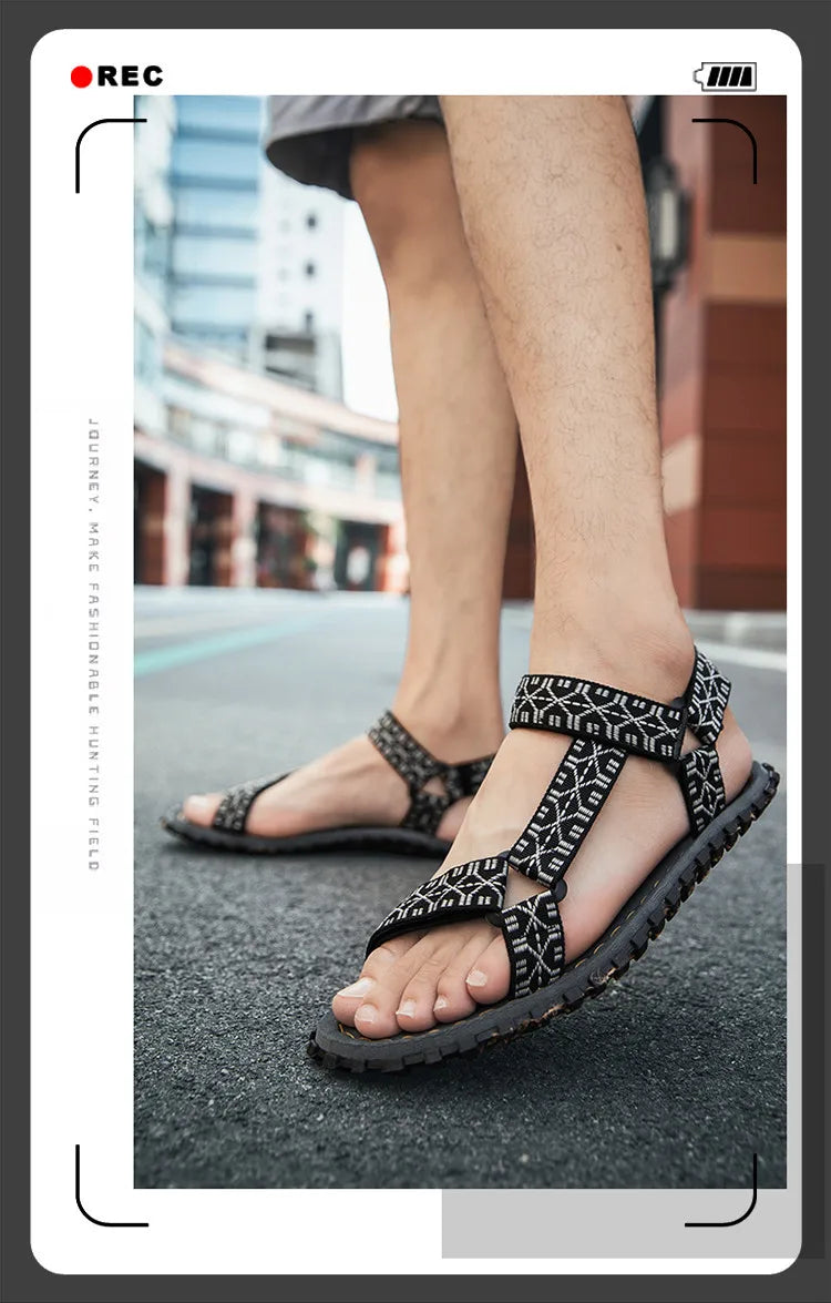 Men Fashion Sandals Simple Casual Summer Shoes Comfortable Sneakers Outdoor Beach Vacation Sandals Male Water Shoes