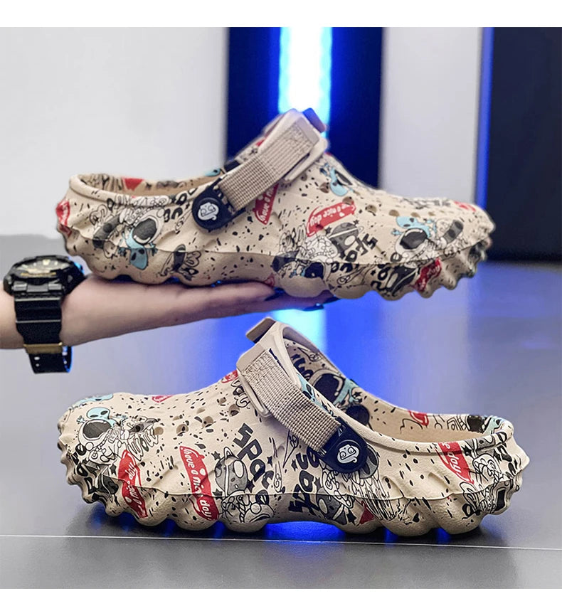Men's breathable casual sandals summer new soft-sole non-slip comfort outdoor beach shoes fashion youth dual-use sports slippers