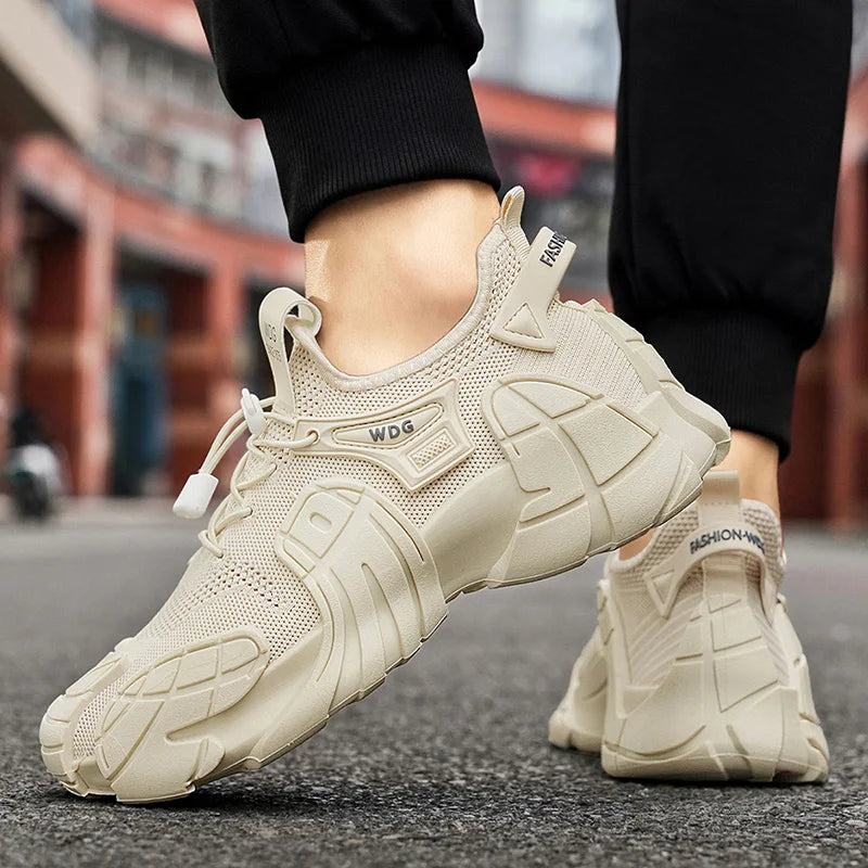 Men's casual sports shoes fashion new large size thick soled sneakers men's shoes breathable increase punk shoes men's loafers