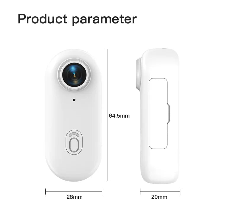 Pocket POV 4K Camera 1080P Mini WiFi Wireless Bodycam Magnetic Mount Vlog Video Recorder Action Motorcycle Helmet Sports Cam