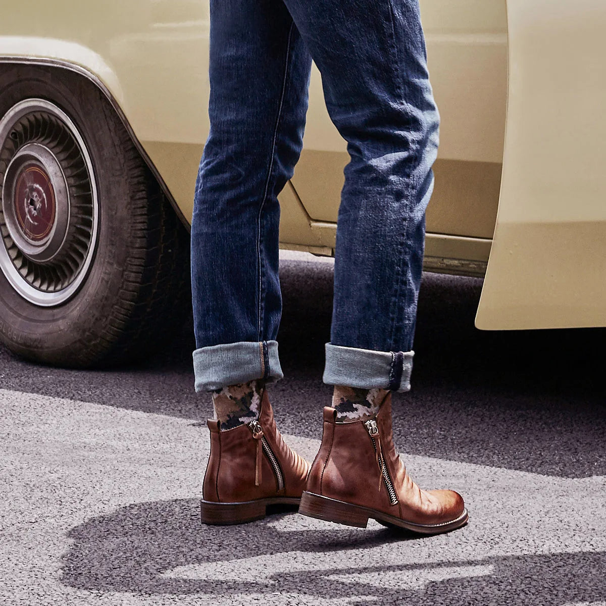 2022 Boots for Men Comfortable Retro Ankle Boots Non-Slip Leather Men's Shoes Cowboy Boots Mens Shoes Sneakers